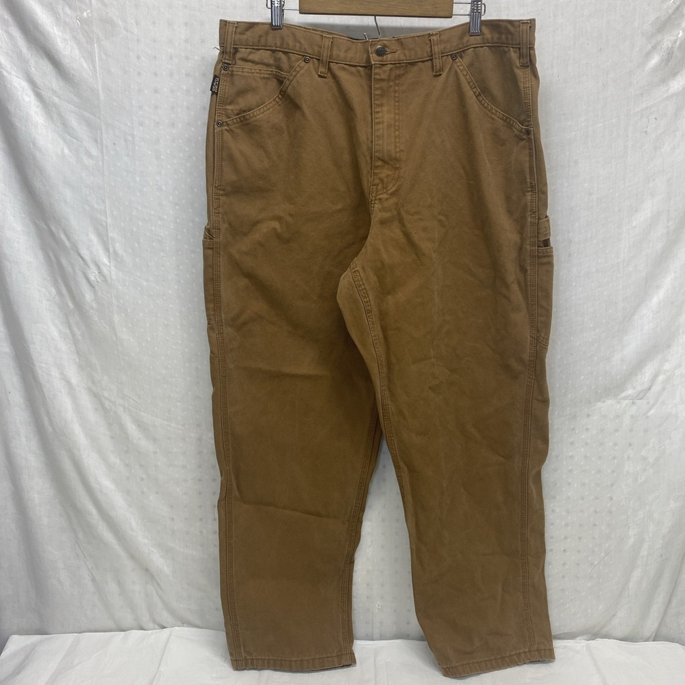 Gravel Gear Carpenter Pants 40/30 Relaxed Fit Brown Heavy Duty 100% Cotton SEE‎